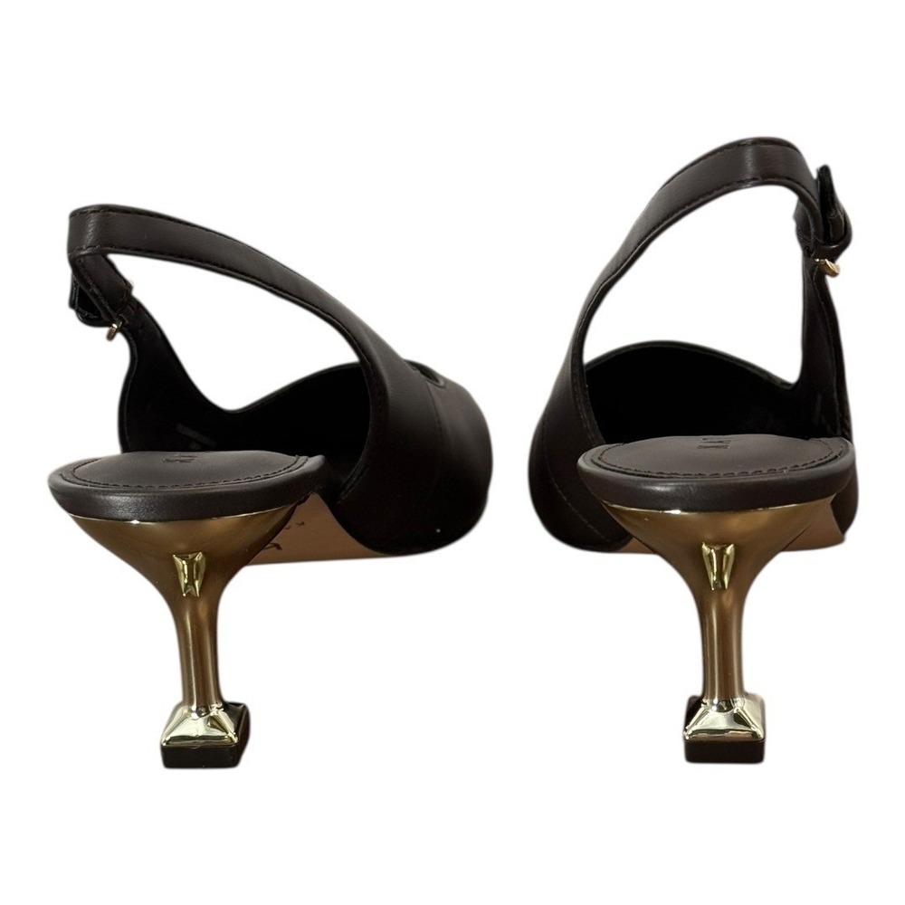 Katy Perry The Oceanview Slingback Heels Softy Nappa Coffee Brown 5 NIB - Picture 6 of 11